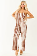 Coffee and Coconut Tie-Dye Relaxed Boho Jumpsuit